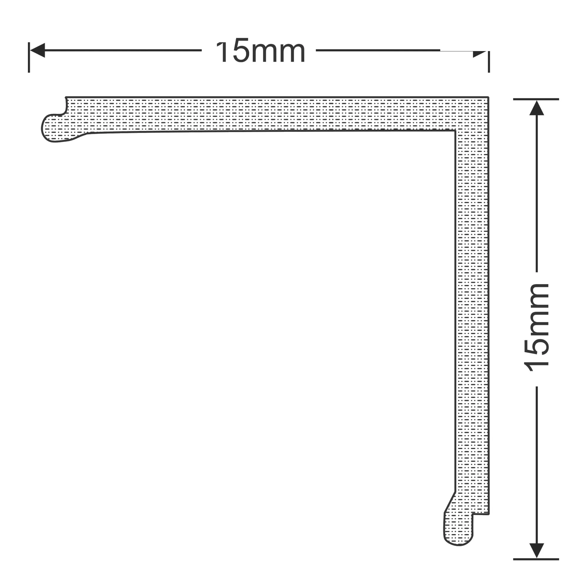 3m L Shaped Frosted Polycarbonate Diffuser Cover For DA900009 15 x 15mm DA910015  Dlux Lin 1616C